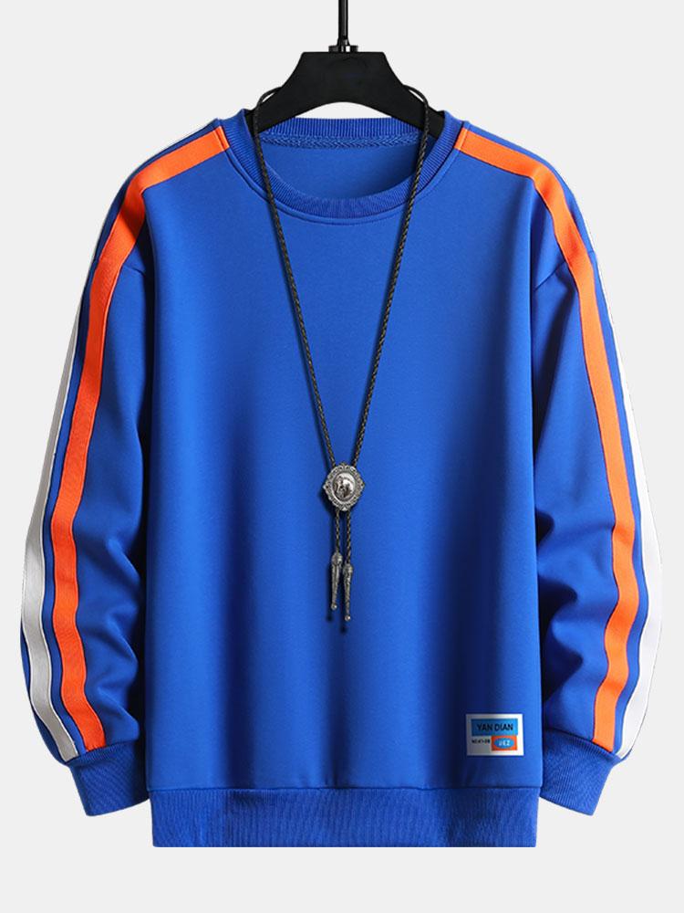Contrast Webbing Crew Neck Sweatshirt