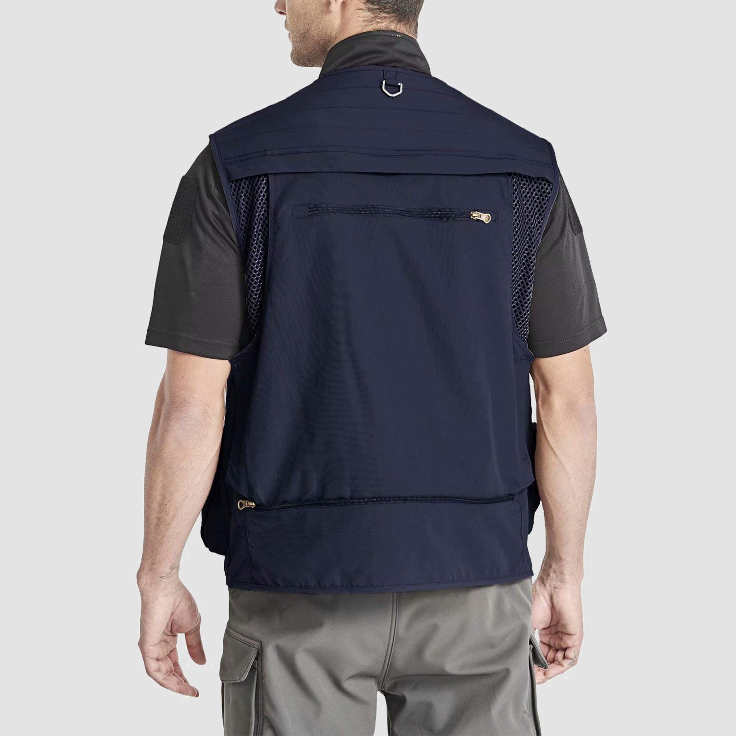 Men's Outerwear Vests Mesh Sleeveless Outdoor Work Vest with Multi Pockets Cargo Waistcoat Fishing